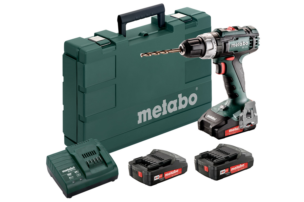 Obrázok Aku vŕtací skrutkovač Metabo BS 18 L Set 602321540, 18 V, 2 Ah, Li-Ion akumulátor